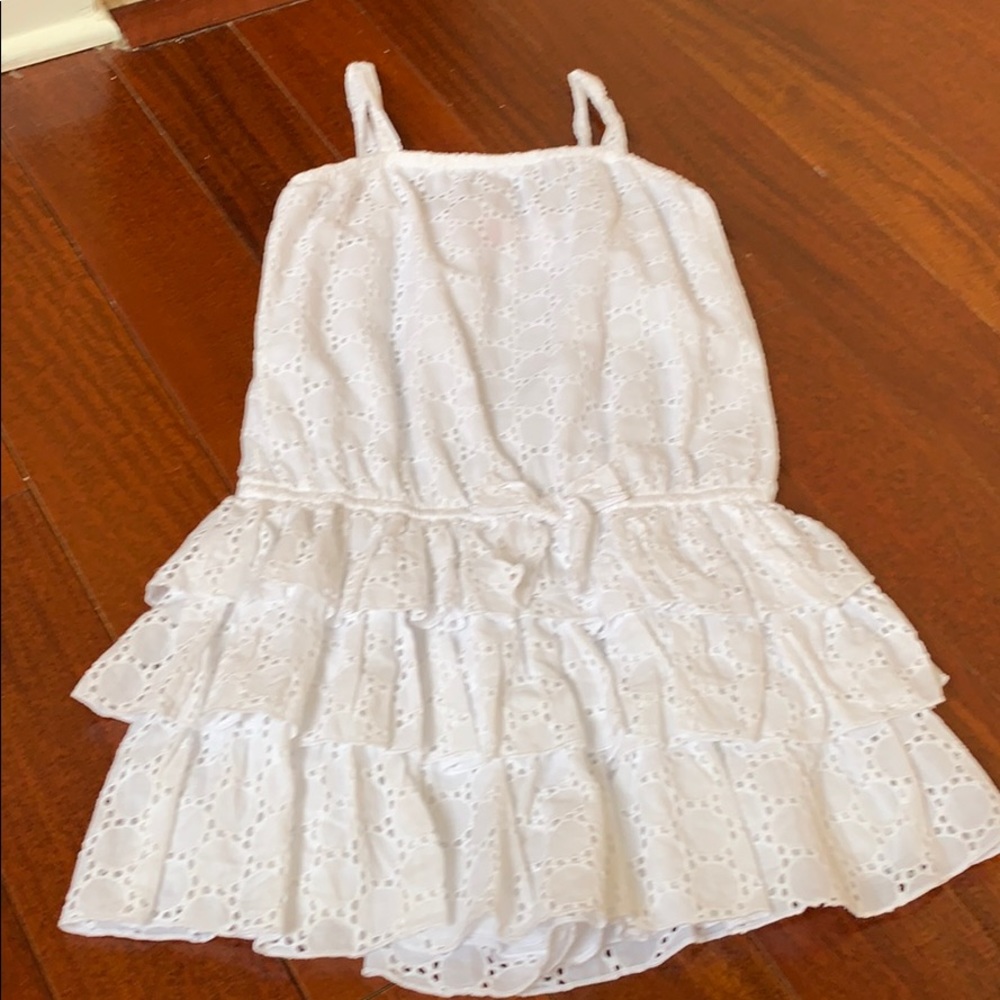 Girls size 8 Kate Mack white eyelet romper